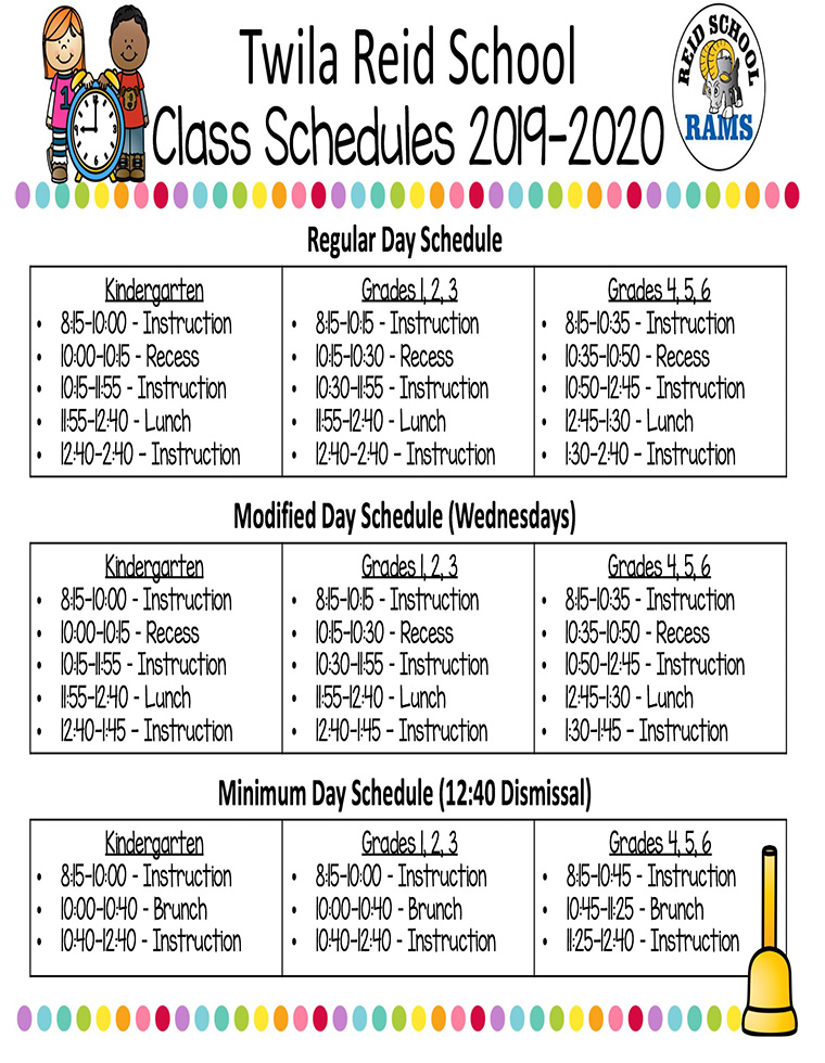 Savanna School District Twila Reid Bell Schedule